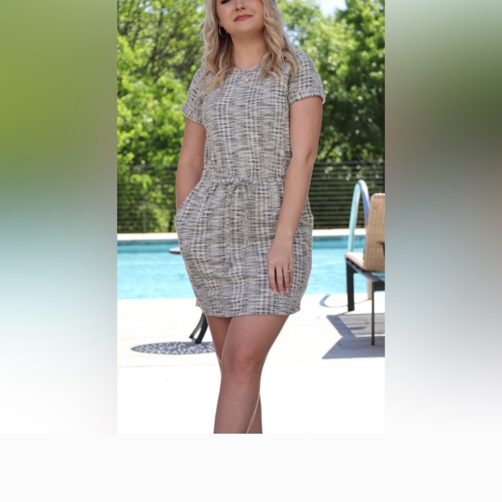 She + Sky Black and White Sheath Mini Dress